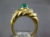 ESTATE WIDE 1.96CT DIAMOND & AAA EMERALD 14KT YELLOW GOLD 3D CABOCHON FUN RING