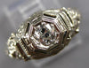 ANTIQUE ART DECO .36CT OLD MINE DIAMOND 18K WHITE GOLD 3D ENGAGEMENT RING #27191