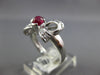 ESTATE .87CT DIAMOND & AAA RUBY PLATINUM 3D OVAL CLASSIC FUN BOW RING