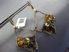7.36CT DIAMOND AAA CITRINE & SMOKY TOPAZ 14KT ROSE GOLD FLOWER HANGING EARRINGS