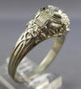 ANTIQUE ART DECO .36CT OLD MINE DIAMOND 18K WHITE GOLD 3D ENGAGEMENT RING #27191