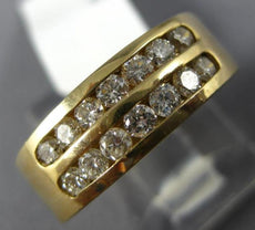 ESTATE WIDE 0.80CT DIAMOND 14KT YELLOW GOLD 2 ROW ROUND CHANNEL ANNIVERSARY RING