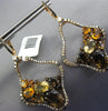 7.36CT DIAMOND AAA CITRINE & SMOKY TOPAZ 14KT ROSE GOLD FLOWER HANGING EARRINGS