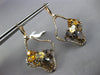 7.36CT DIAMOND AAA CITRINE & SMOKY TOPAZ 14KT ROSE GOLD FLOWER HANGING EARRINGS