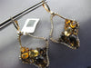 7.36CT DIAMOND AAA CITRINE & SMOKY TOPAZ 14KT ROSE GOLD FLOWER HANGING EARRINGS