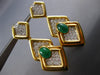 EXTRA LARGE 7.56CT DIAMOND & AAA EMERALD 18KT 2 TONE GOLD OVAL HANGING EARRINGS
