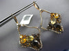 7.36CT DIAMOND AAA CITRINE & SMOKY TOPAZ 14KT ROSE GOLD FLOWER HANGING EARRINGS