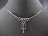 ESTATE 0.92CT DIAMOND 18KT WHITE GOLD FILIGREE MILGRAIN BOW CHANDELIER NECKLACE