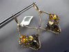 7.36CT DIAMOND AAA CITRINE & SMOKY TOPAZ 14KT ROSE GOLD FLOWER HANGING EARRINGS