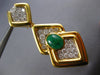 EXTRA LARGE 7.56CT DIAMOND & AAA EMERALD 18KT 2 TONE GOLD OVAL HANGING EARRINGS