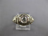 ANTIQUE ART DECO .36CT OLD MINE DIAMOND 18K WHITE GOLD 3D ENGAGEMENT RING #27191