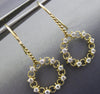 .54CT DIAMOND 14KT YELLOW GOLD FLOWER FILIGREE CIRCLE OF LIFE HANGING EARRINGS
