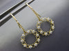 .54CT DIAMOND 14KT YELLOW GOLD FLOWER FILIGREE CIRCLE OF LIFE HANGING EARRINGS