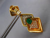 EXTRA LARGE 7.56CT DIAMOND & AAA EMERALD 18KT 2 TONE GOLD OVAL HANGING EARRINGS