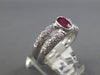 WIDE 1.60CT DIAMOND & AAA RUBY 18K WHITE GOLD 3D OVAL & ROUND BEZEL PROMISE RING