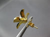 LARGE .47CT DIAMOND 18KT 2 TONE GOLD 3D CLASSIC ROSE FLOWER OVAL STUD EARRINGS