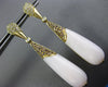 2.5CT WHITE & MOCHA FANCY DIAMOND & PINK QUARTZ 14K YELLOW GOLD HANGING EARRINGS