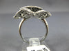 ESTATE LARGE 3.42CT WHITE & BLACK DIAMOND 14KT WHITE GOLD 3D FLOWER FUN RING