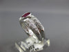 WIDE 1.60CT DIAMOND & AAA RUBY 18K WHITE GOLD 3D OVAL & ROUND BEZEL PROMISE RING