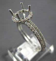 .42CT DIAMOND 14K WHITE GOLD 4 PRONG HALO SEMI MOUNT ENGAGEMENT WEDDING RING SET