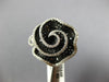 ESTATE LARGE 3.42CT WHITE & BLACK DIAMOND 14KT WHITE GOLD 3D FLOWER FUN RING