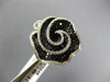 ESTATE LARGE 3.42CT WHITE & BLACK DIAMOND 14KT WHITE GOLD 3D FLOWER FUN RING