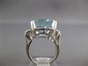 EXTRA LARGE 11.62CT DIAMOND & AAA AQUAMARINE 18K WHITE GOLD EMERALD CUT FUN RING
