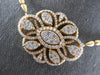 EXTRA LARGE 2.97CT DIAMOND 18KT ROSE GOLD 3D FLOWER OPEN FILIGREE FUN NECKLACE