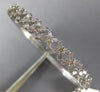 WIDE 1.72CT DIAMOND 18K WHITE GOLD 3D CLASSIC ROUND & BAGUETTE X BANGLE BRACELET