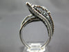 LARGE 3.09CT WHITE & BLACK DIAMOND 14KT WHITE GOLD DOUBLE LEAF CRISS CROSS RING