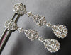 1.57CT DIAMOND 18KT WHITE GOLD 3D CLUSTER INVISIBLE TEAR DROP HANGING EARRINGS