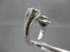 LARGE 3.09CT WHITE & BLACK DIAMOND 14KT WHITE GOLD DOUBLE LEAF CRISS CROSS RING