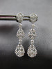 1.57CT DIAMOND 18KT WHITE GOLD 3D CLUSTER INVISIBLE TEAR DROP HANGING EARRINGS