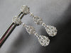 1.57CT DIAMOND 18KT WHITE GOLD 3D CLUSTER INVISIBLE TEAR DROP HANGING EARRINGS