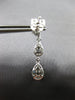 1.57CT DIAMOND 18KT WHITE GOLD 3D CLUSTER INVISIBLE TEAR DROP HANGING EARRINGS