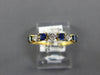 .48CT DIAMOND & AAA SAPPHIRE 14KT YELLOW GOLD ROUND & PRINCESS FILIGREE FUN RING