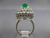 EXTRA LARGE 10.09CT DIAMOND & AAA CABOCHON EMERALD PLATINUM OVAL COCKTAIL RING
