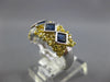 ESTATE WIDE 2.37CT DIAMOND & AAA BLUE & YELLOW SAPPHIRE 18K 2 TONE GOLD FUN RING