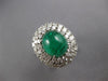 EXTRA LARGE 10.09CT DIAMOND & AAA CABOCHON EMERALD PLATINUM OVAL COCKTAIL RING