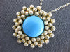 3.39CT AAA TURQUOISE 14K YELLOW GOLD FLOWER DIAMOND CUT BY THE YARD FUN NECKLACE
