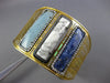LARGE 31.51CT DIAMOND & AAA MULTI GEM 18KT YELLOW GOLD MESH FUN BANGLE BRACELET