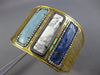 LARGE 31.51CT DIAMOND & AAA MULTI GEM 18KT YELLOW GOLD MESH FUN BANGLE BRACELET