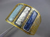 LARGE 31.51CT DIAMOND & AAA MULTI GEM 18KT YELLOW GOLD MESH FUN BANGLE BRACELET