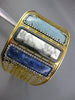 LARGE 31.51CT DIAMOND & AAA MULTI GEM 18KT YELLOW GOLD MESH FUN BANGLE BRACELET