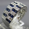 WIDE 1.98CT DIAMOND & AAA SAPPHIRE 14KT WHITE GOLD PRINCESS CUT ANNIVERSARY RING