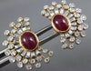 LARGE 7.37CT DIAMOND & AAA RUBY 14K ROSE GOLD ROUND & BAGUETTE OVAL FUN EARRINGS