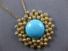 3.39CT AAA TURQUOISE 14K YELLOW GOLD FLOWER DIAMOND CUT BY THE YARD FUN NECKLACE
