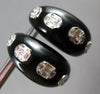 LARGE 27.63CT DIAMOND & AAA BLACK ONYX 18KT WHITE GOLD CLIP ON HANGING EARRINGS