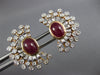 LARGE 7.37CT DIAMOND & AAA RUBY 14K ROSE GOLD ROUND & BAGUETTE OVAL FUN EARRINGS