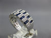 WIDE 1.98CT DIAMOND & AAA SAPPHIRE 14KT WHITE GOLD PRINCESS CUT ANNIVERSARY RING